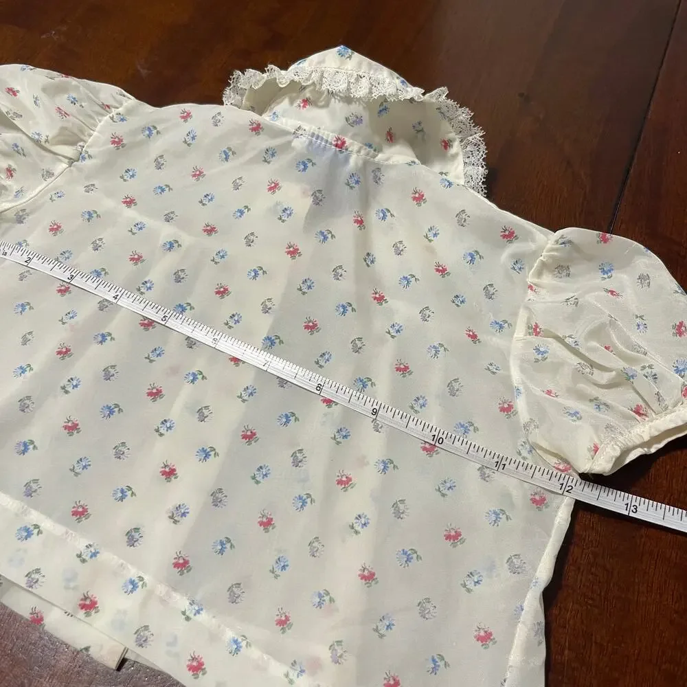 Vintage 60's Zona Lee Baby Girl Button Shirt Size Large Made in California